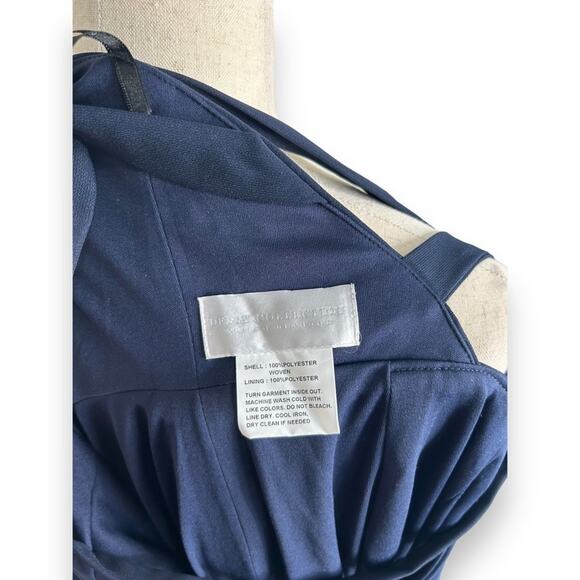 NEW Nordstrom Navy Blue Column Gown Size 0 Minimalist Quiet Luxury Prom Formal - Picture 9 of 11